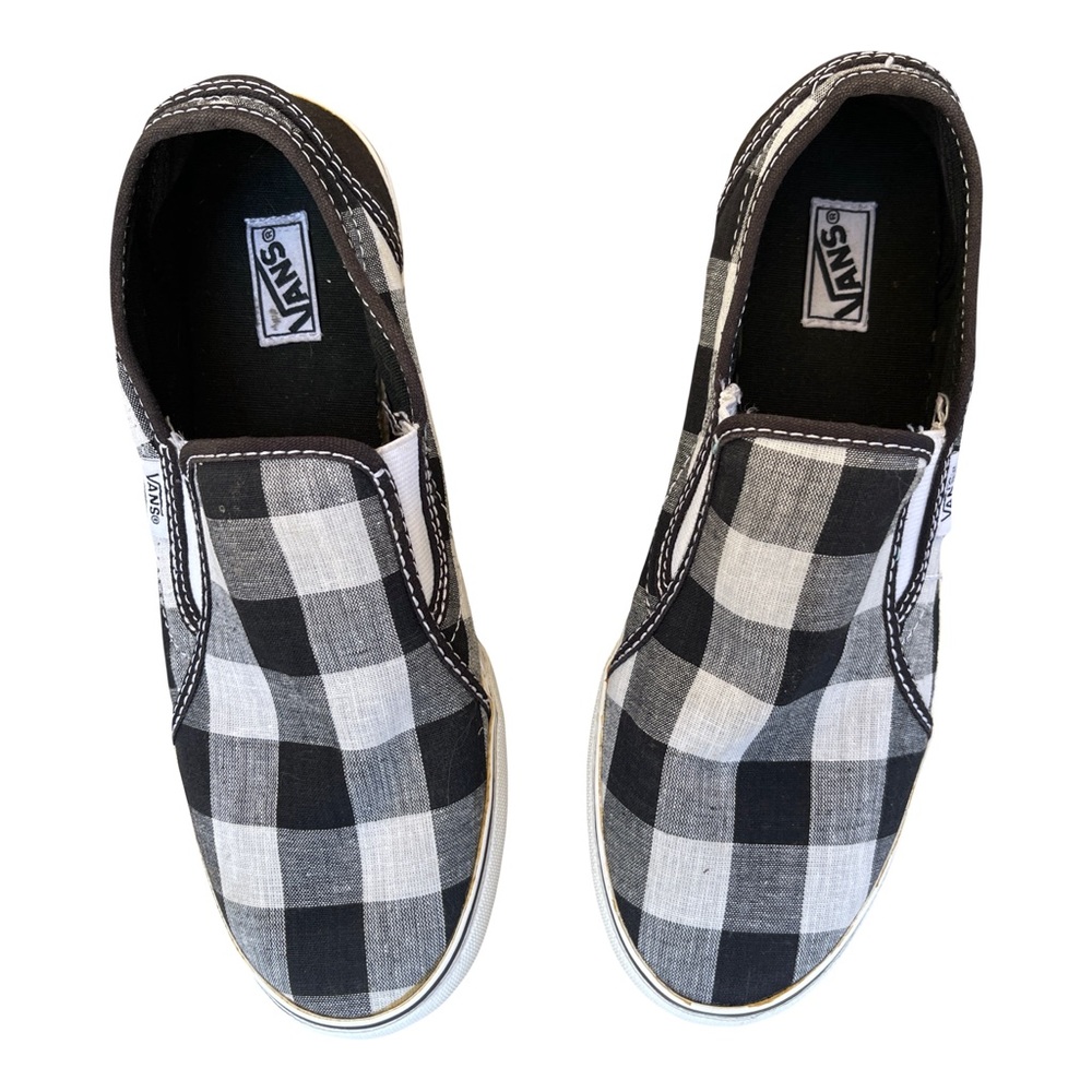 Vans Zoey black & white plaid shoes 7